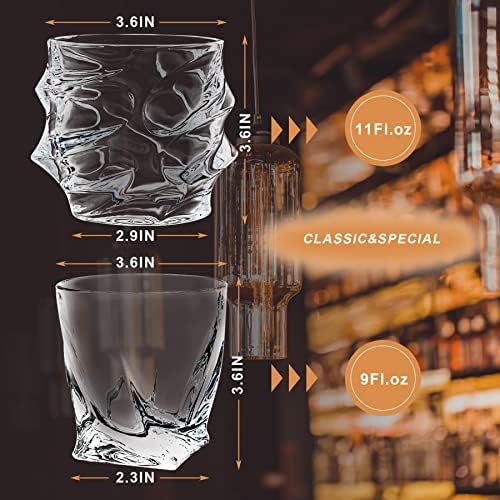 Moonlytree naočare za viski Set od 2, Real Bullet Classic Whisky Shot i pivske čaše za Burbon, Scotch, Rum, poklon za muškarce, prijatelje, porodicu-9/11fl.oz