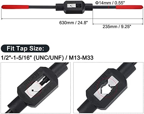 Uxcell podesivi kuhač za ključeve za 1/2 -1-5 / 16 / Metric M13-M33 slavine, navoj dodirnite Držač