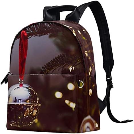 Tbouobt kožni ruksak za putovanja Lagani laptop Ležerni ruksak za žene Muškarci, Božićna zvona