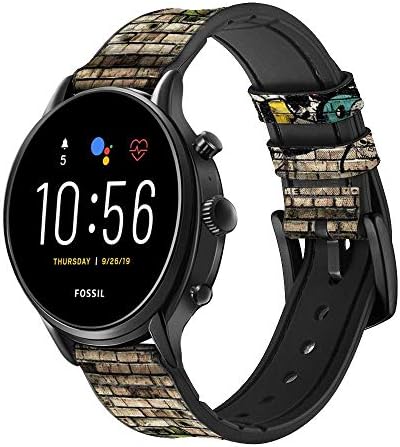 CA0697 Graffiti Zidna koža Smart Watch Band remen za fosilni hibridni smartwatch nate, hibridne HR Latitude,