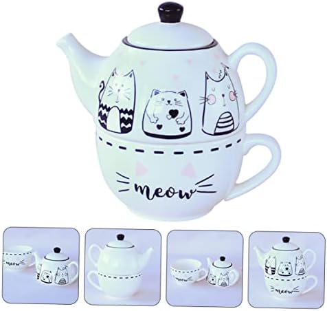 Homoyoyo 1 set Cat čapljaški ukras kolač kava japanska čajna krigla Japan Pokloni kung fu s čajnim uređajem servis za čaj set za domaćinstvo čajnik čaj za čaj u bijeloj mački slatka keramika