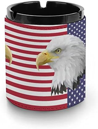 Američka zastava ćelavo orao kožni pepeljara za cigarete okrugle ladice za kućni ured i restorane