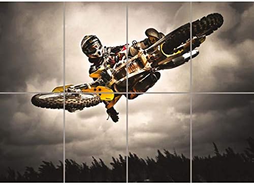 Doppelganger33 LTD Motocross Bike Jump Freestyle zid Art multi Panel poster Print 47x33 inča