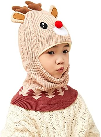TODDLER Winter Hat Baby Warm Hat Fleece obložene djevojke Dječji djeca crtani jeleni zimski šešir šal ušiju haullss kopče