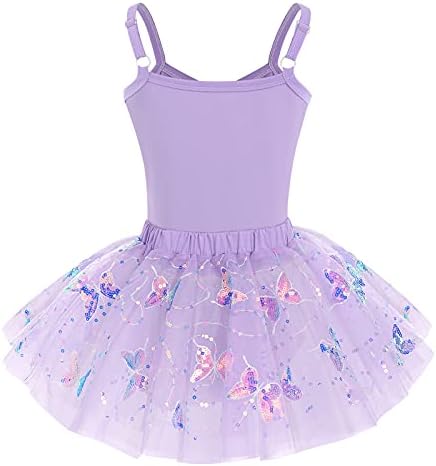 Djevojke Butterfly Furets Camisole Ballet Dance Haljina Glitter Ruffle Tutu suknja Leotard Ballerina Kostim