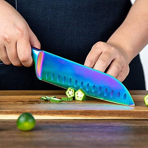 WELLSTAR Rainbow kuhinjski noževi 9 komada Set, Chef Santoku noževi za čišćenje i 6 komada nazubljeni noževi