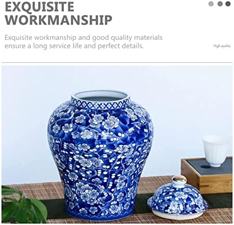 Kineski ukrasni keramički đumbir jar, plavi i bijeli đumbir Jar, keramički chinoiserie ukrasni stakleni