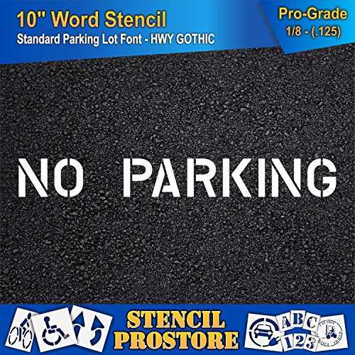 Pločnik oznaka šablone - 10 inčni No Parking Stencil - 10 x 82 x 1/8 - Pro-Grade