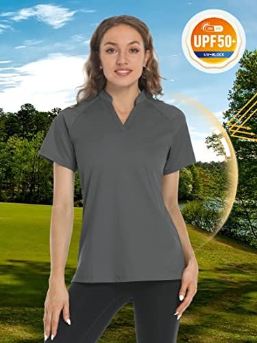 TACVASEN ženski V izrez Golf polo majice bez kratkih rukava bez rukava upf 50+ Zaštita od sunca