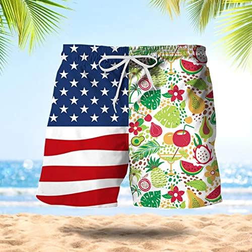 Stretch kupaćih košulja Muškarci USA USA Zastava zastava Lagana kupaća kupaći konus plus veličina 4. jula muške