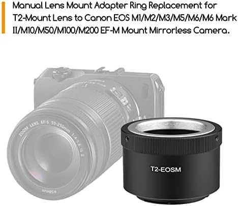 Xixian ručni objektiv nosač adaptera za aluminijum za T2-mount objektiv do EOS M1 / ​​m2 / m3 / m5 /