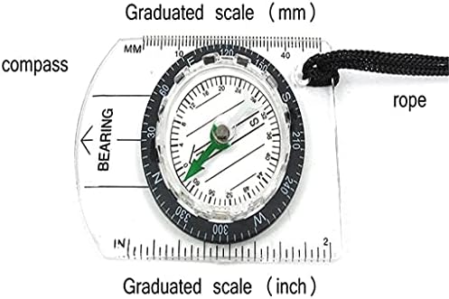 Liujun Vanjski kamp planinarenje Prozirni plastični kompas kompas proporcionalni otisak travera