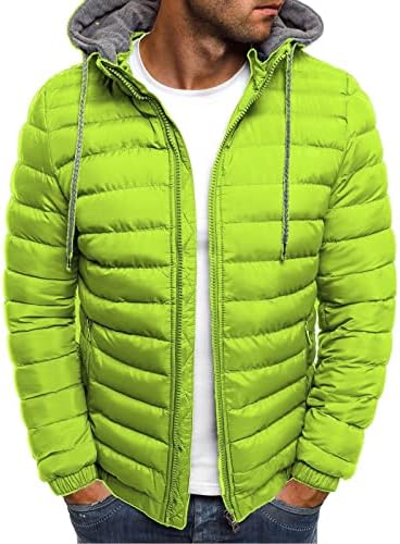 WenKomg1 puffer jakne za muškarce, čvrsta lagana pakirana gornja odjeća zatvarajte tople ugodne jakne s uklonjivim