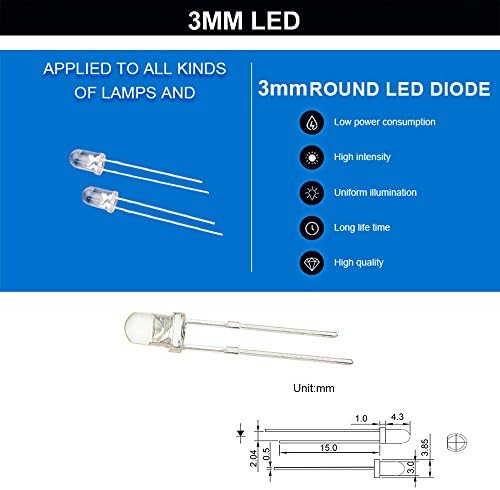CO ride 100 komada 3mm LED diodne elektronske komponente diode koje emituju svjetlost prozirne okrugle DC