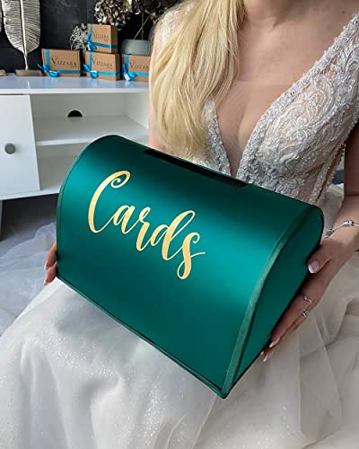 Viztacra, kutija za karticu za smaragdno zeleno vjenčanje, kutija za svadbene kartice smaragdno