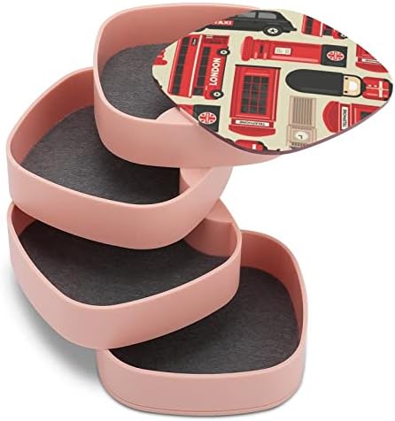 Nahan nakit kutija London Elements uzorak prijenosni nakit Kućište ABS nakit kutija za odlaganje Pink za ogrlice