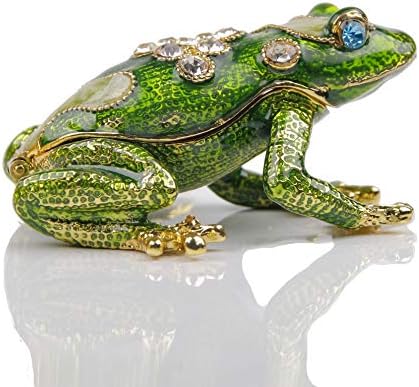 Sevenbees ručno oslikana kristalna frog figurica poklon ideja ukrasne kutije za nakit sa šarke