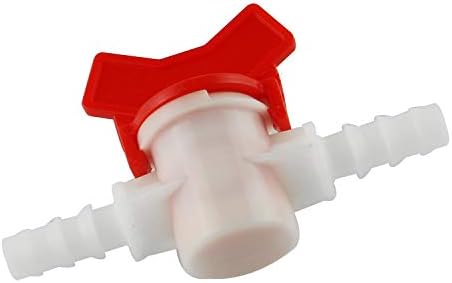 DGZZI bodljikavi kuglasti ventil 2 kom 3/8-inčni ID linijski Prekidač za zatvaranje kugličnog ventila sa šipkom crijeva za navodnjavanje kap po kap i akvarijume bijeli