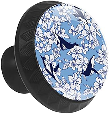 12 komada staklenih dugmadi za cvijeće i Kit plave pozadine za Komode, 1,37 x 1,10 u okruglim kuhinjskim