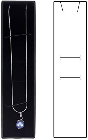 Benecreat 12 Pack Crna ogrlica od kartonske nakit 7x1.7x1.3 Kraft papir kutija s dugim nakitom