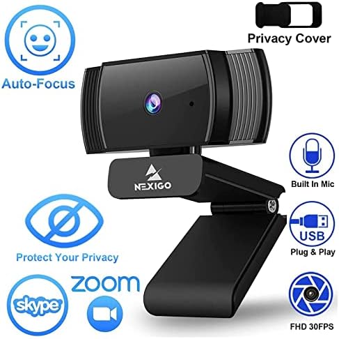 NexiGo N930af Web kamera sa mikrofonom za Desktop, autofokus, Web kamera za Laptop, Računarska kamera,