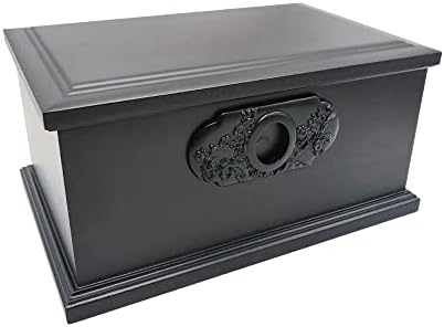 Fararoad drvena urna kutija za odrasle osobe, profesionalna urna pepeo kremacija Pogrebna kutija, sahrana-kremacija, Kapacitet 260 cu.in. (Crna),