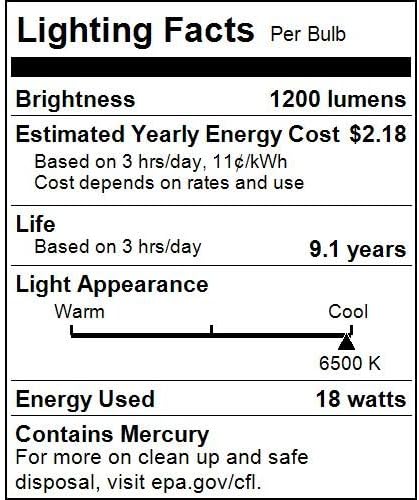 Sunlite 00819 - su Mini spiralne CFL sijalice, 18 vati , Srednja baza , 1200 lumena, životni vek