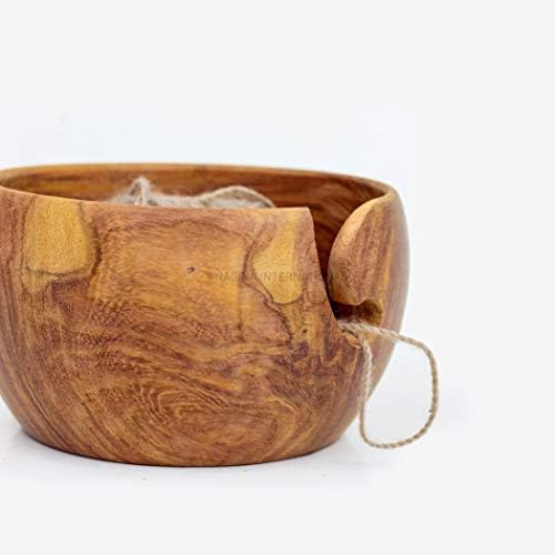 Shedua Mozambik brušeno Drvo pređa Storage Premium pletenje Crochet Wool Bowl | Arts Crafts
