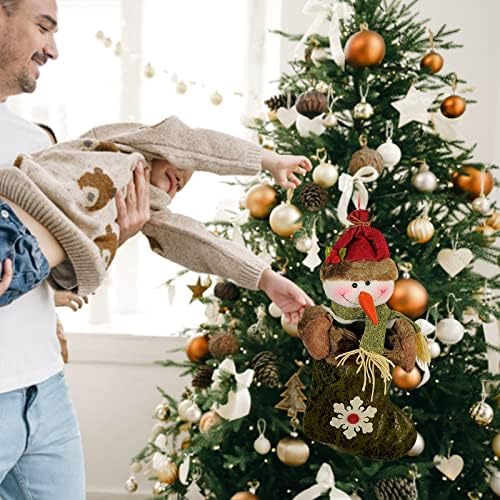 Božićni ukrasi za odmor ScOws star man snjegović poklon torba poklon torba Prozor prikaz vintage stakleni božićni