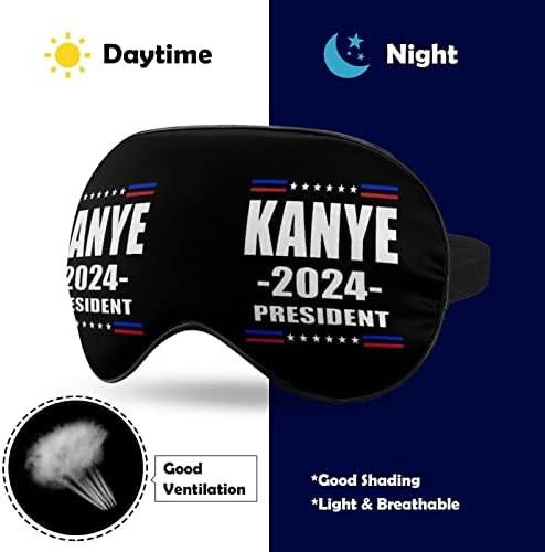 Kanye 2024 Predsjednik maske za spavanje zanimanje za pokrov za oči s podesivim noćnim remenom za žene