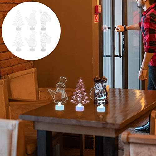AMOSFUN 6PCS 3D noćna svjetlost božićna LED iluzijska svjetiljka za daljinsko upravljanje svjetla za krevet