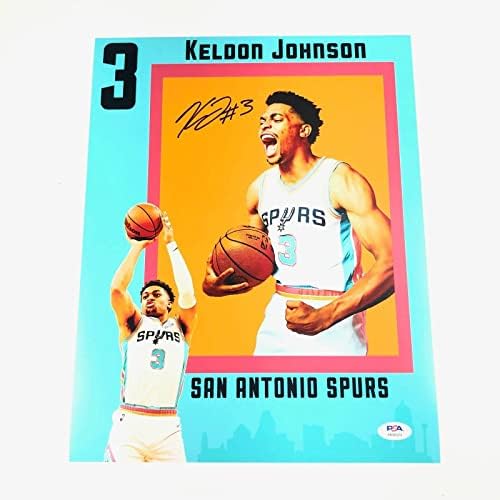 Keldon Johnson potpisao je 11x14 photo PSA / DNK San Antonio Spursi autogramirani - autogramirane NBA
