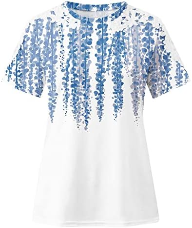 Flowy majice za žene, trendy čipke Crochet kratki rukav Košulje modne ležerne odjeće Dressy Slatka bluza