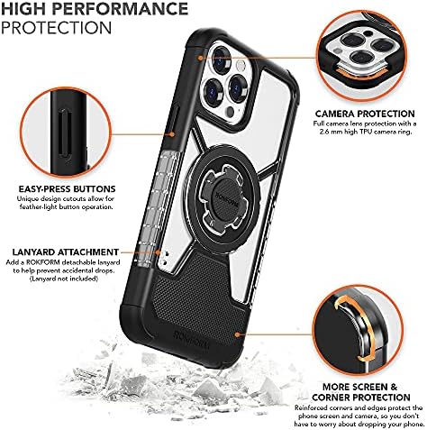 Rokform-iPhone 13 Pro Crystal Case + Magnetic Sport Ring Stand & amp; Grip