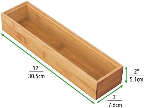 mDesign tanak drveni bambusov Organizator fioka za kancelariju-12 duga kutija za skladištenje za ladice/ormariće-ladica