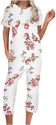 Cherla hlače postavljena ženska Ljetna jesena odjeća modne pamučne grafike Capri ravne pantalone za noge za djevojke ub ub
