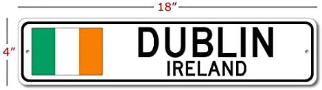 Dablin, Irska - Irska zastava Street Sign - Metal Novelty Sign, Sign, Man Cave Street Sign, Irska znamenitosti,