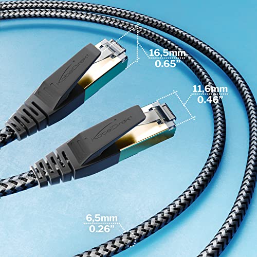 CAT8 Ethernet kabel - 3,3ft - Internet, Patch & Network kabl sa fleksibilnim pletenim pletenim dizajnom i gromobrani-brzini brzih bita od 40Gbps - po canedirect