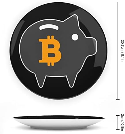Piggy Bitcoin Funny Bone Kina Dekorativna ploča okrugla keramičke ploče plovidbe sa zaslonom za uredski ukras za uređenje