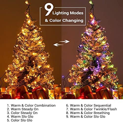 Brizled 200 LED 9 funkcija Warm White & amp; Božićna svjetla koja mijenjaju više boja + 360 LED 11