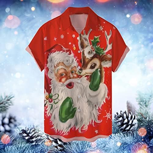 XZHDD božićne majice kratkih rukava za muške, smiješne Xmas Santa Claus Claus Claus srušio je na