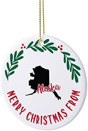 Cheyan Aljaska Božić Ornament, božićno drvo ukras za Božić Home Decor dvostrani keramički Ornament Božić