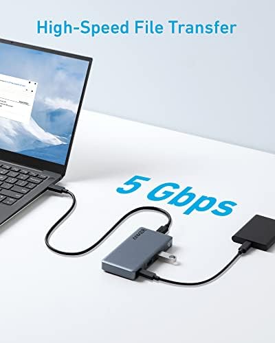 Anker USB C Hub, Anker 343 USB C Hub sa 100w napajanjem, Dual 4K HDMI portovi, USB-C Upstream Port & Novi