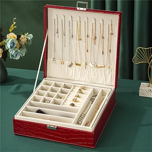 N / velika kutija za organizatore kožnog nakita za žene ogrlice naušnice prstenovi velika ostava za nakit