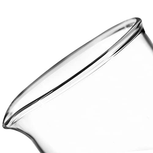 Čaša, 400ml - niska forma sa izlivom - Bijela, 50ml gradacije - Borosilikat 3.3 staklo-Eisco Labs