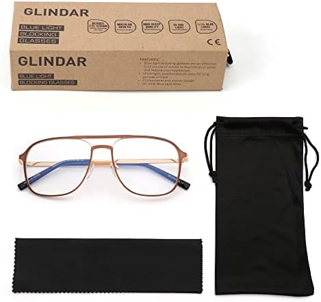 GLINDAR Aviator naočare za blokiranje plavog svjetla, klasične kvadratne kompjuterske naočare za žene i
