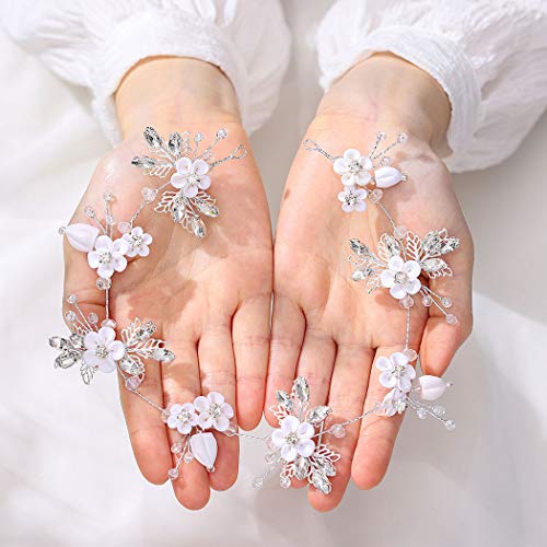 Unicra Bride Srebrna vjenčana kosa Vine cvijet svadbena kosa komad list Party Hair Accessories Crystal