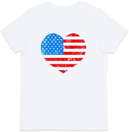 Remimi Unisex Dječija košulja 4. jula Patriotski Print kratki rukav Tee Top 3-12 godina