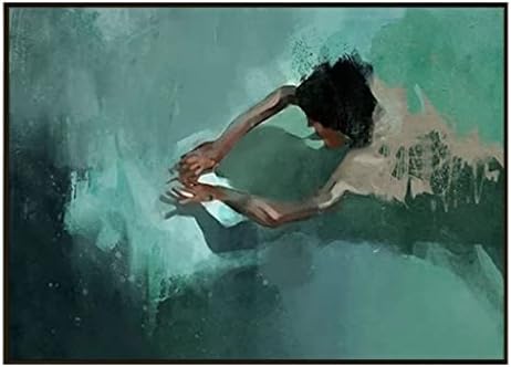 Yxbdn plivanje Art Sažetak ručno rađeno ulje slika bez okvira plava Umjetnost platno zid dekor slika