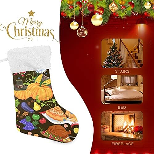 Alaza Božićne čarape Dan zahvalnosti Set berbe Classic Personalizirani Veliki ukrasi za skladištenje